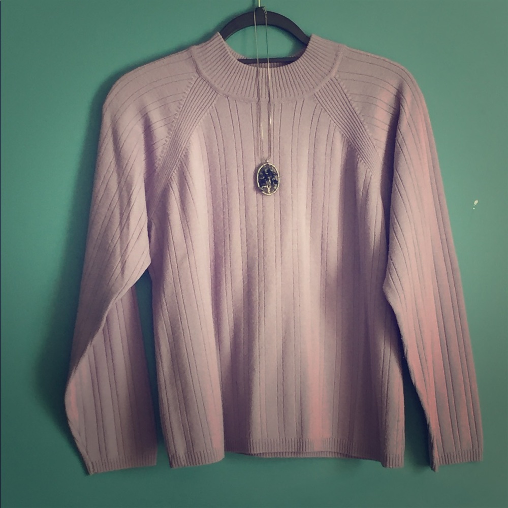 Lavender wool and acrylic sweater.